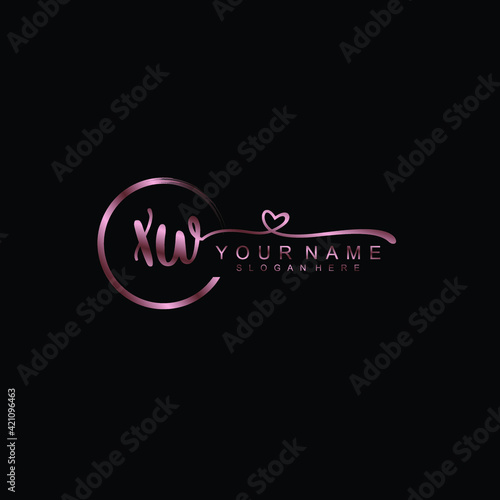 XW beautiful Initial handwriting logo template