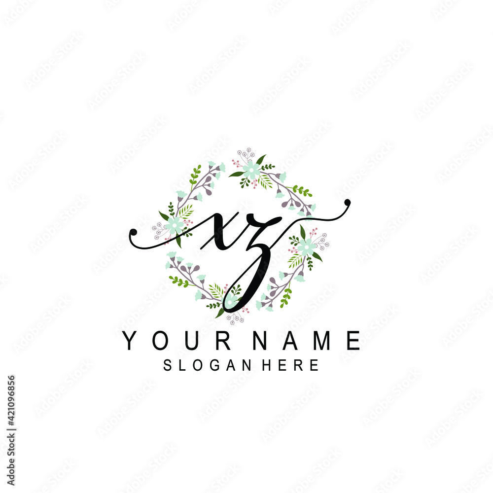 XZ beautiful Initial handwriting logo template XZ beautiful Initial handwriting logo template
