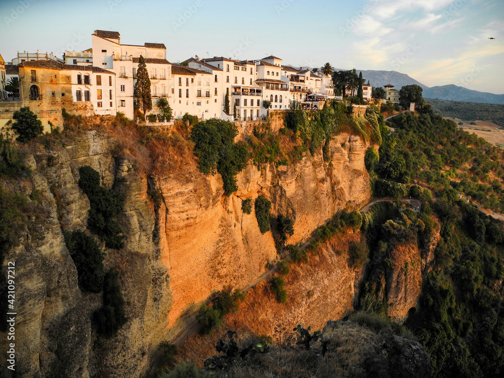 Scenic view of the surrounding landscape, seen from the old town of Ronda, Andalusia, Spain