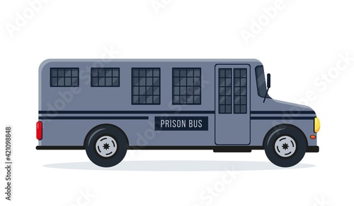 Prison bus or car. Prisoner Transport icon.