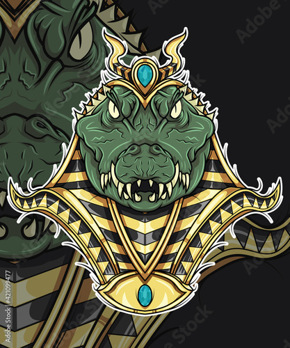 crocodile God of egypt mythology character design