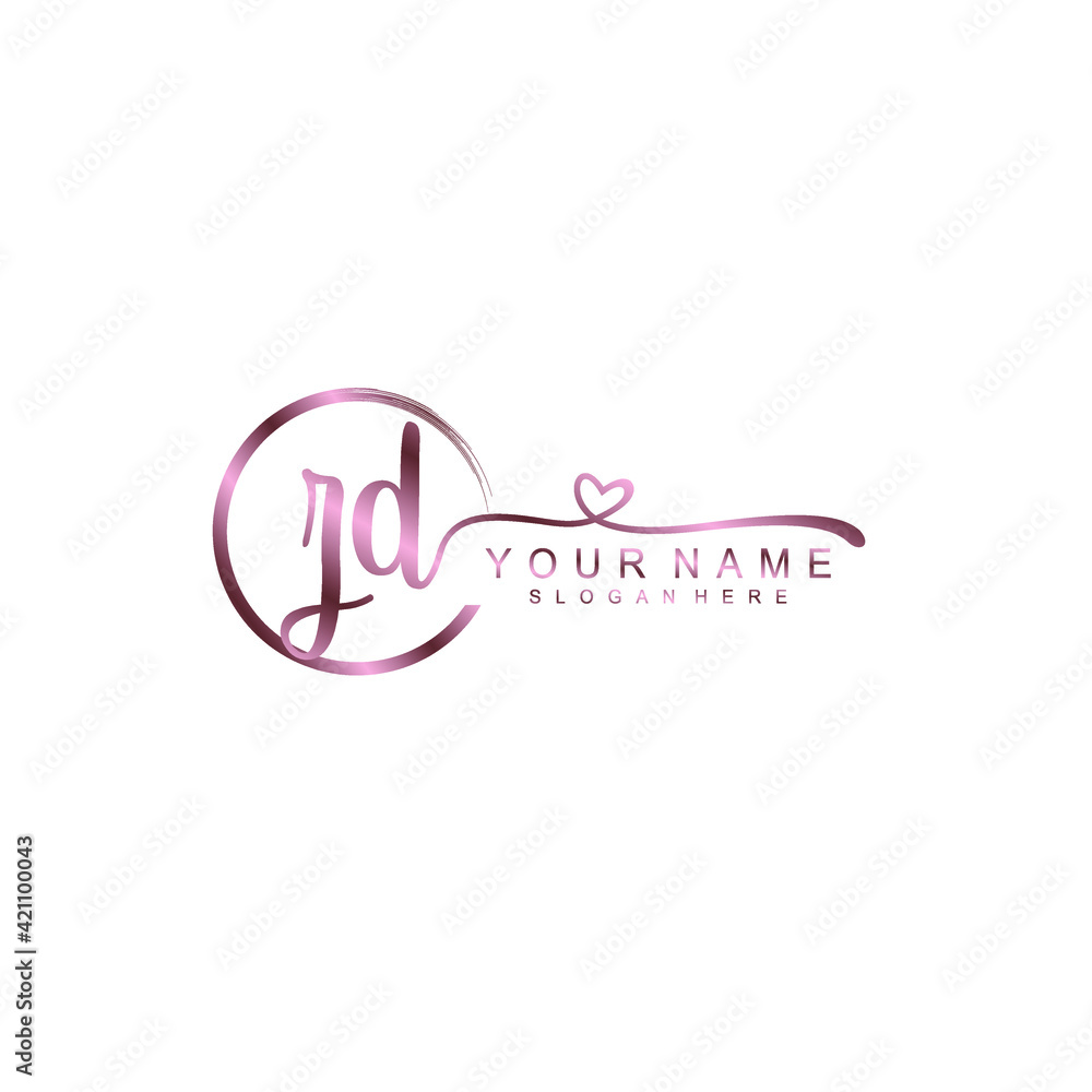 ZD beautiful Initial handwriting logo template ZD beautiful Initial handwriting logo template