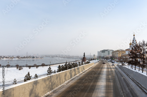 Angara Embankment in Irkutsk in winter, Siberia © Anna Pakutina