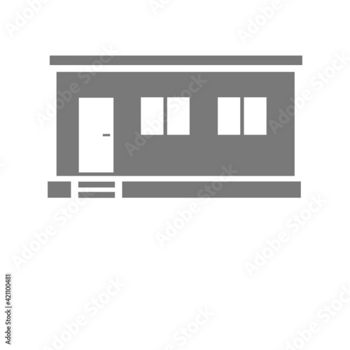 Mobile Office Trailer Building Icon Grey