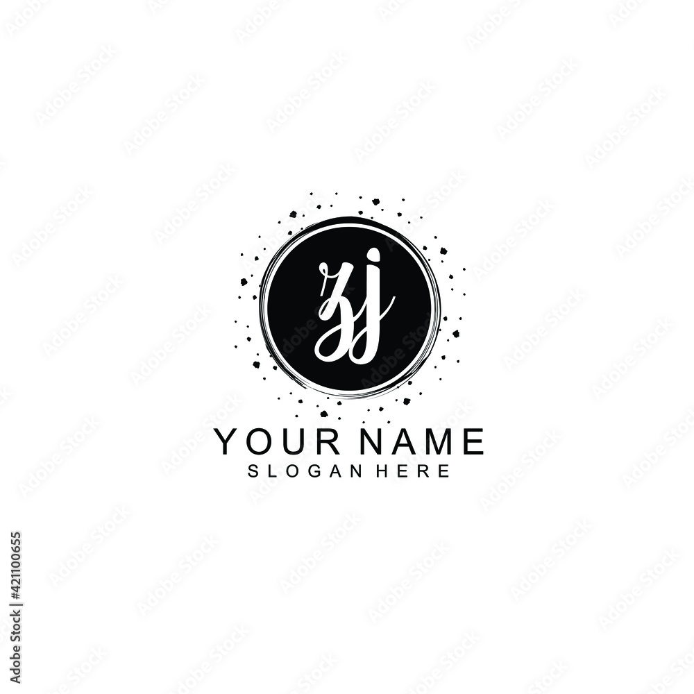 ZJ beautiful Initial handwriting logo template ZJ beautiful Initial handwriting logo template