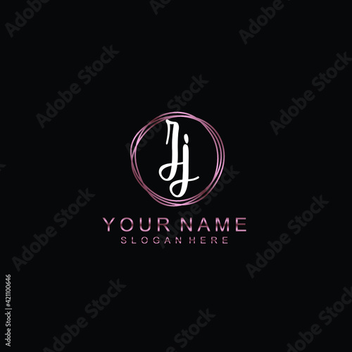 ZJ beautiful Initial handwriting logo template