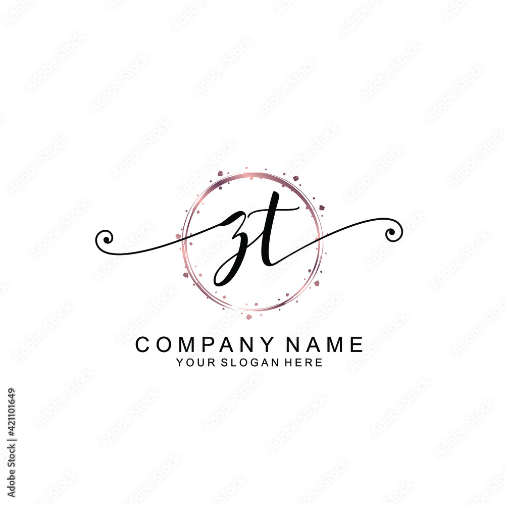 ZT beautiful Initial handwriting logo template ZT beautiful Initial handwriting logo template