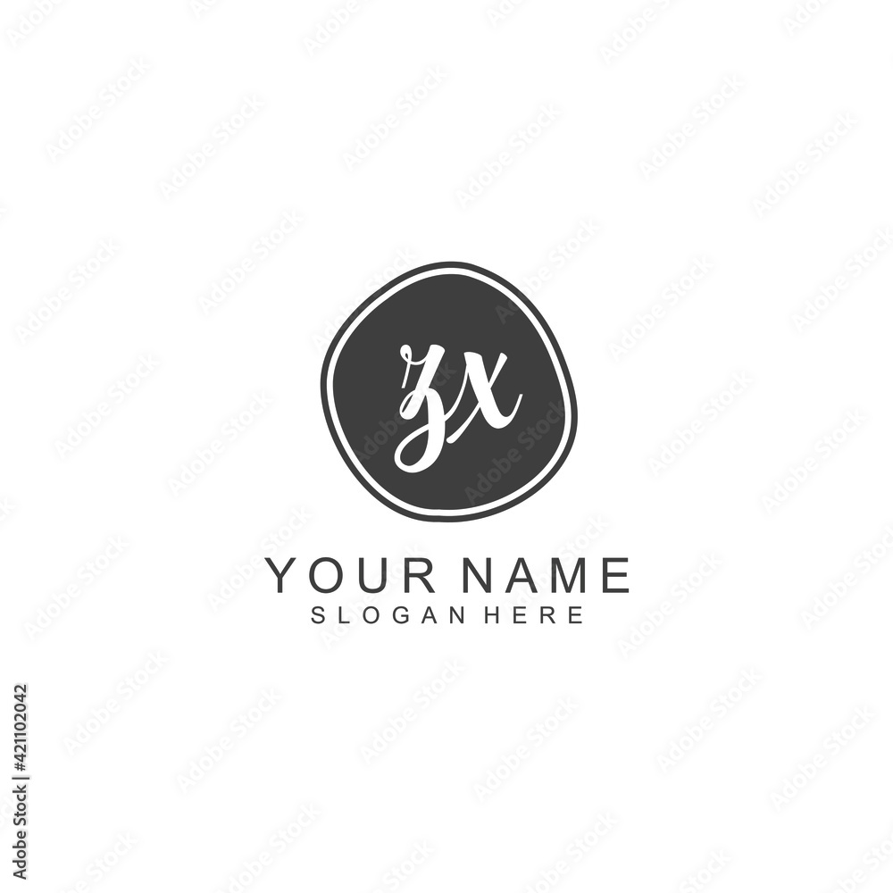 ZX beautiful Initial handwriting logo template