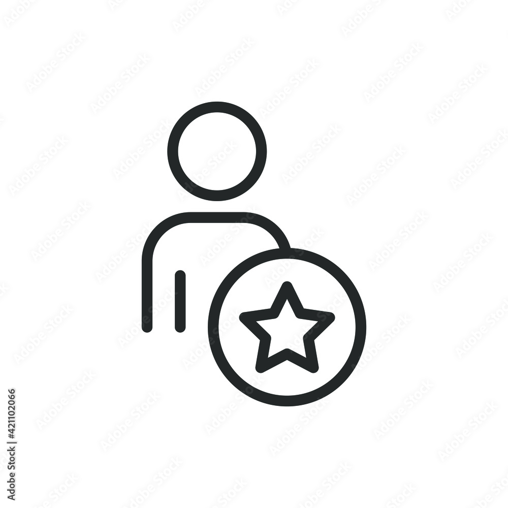 Star user icon design isolated on white background. Vector illustration Star user icon design isolated on white background. Vector illustration