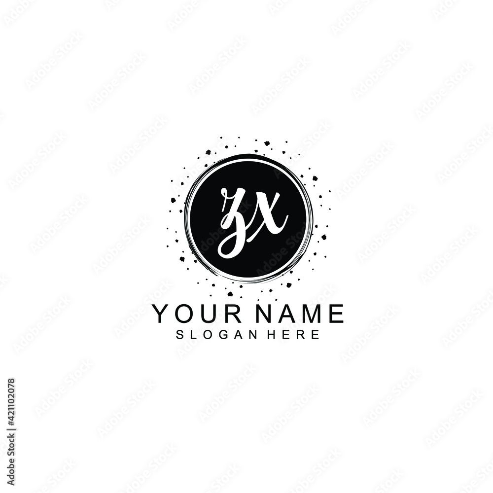 ZX beautiful Initial handwriting logo template ZX beautiful Initial handwriting logo template