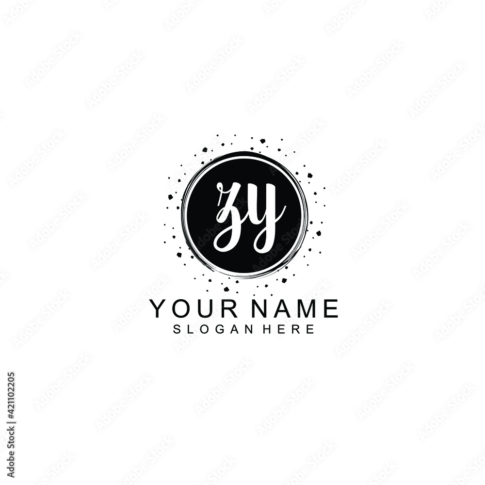 ZY beautiful Initial handwriting logo template ZY beautiful Initial handwriting logo template