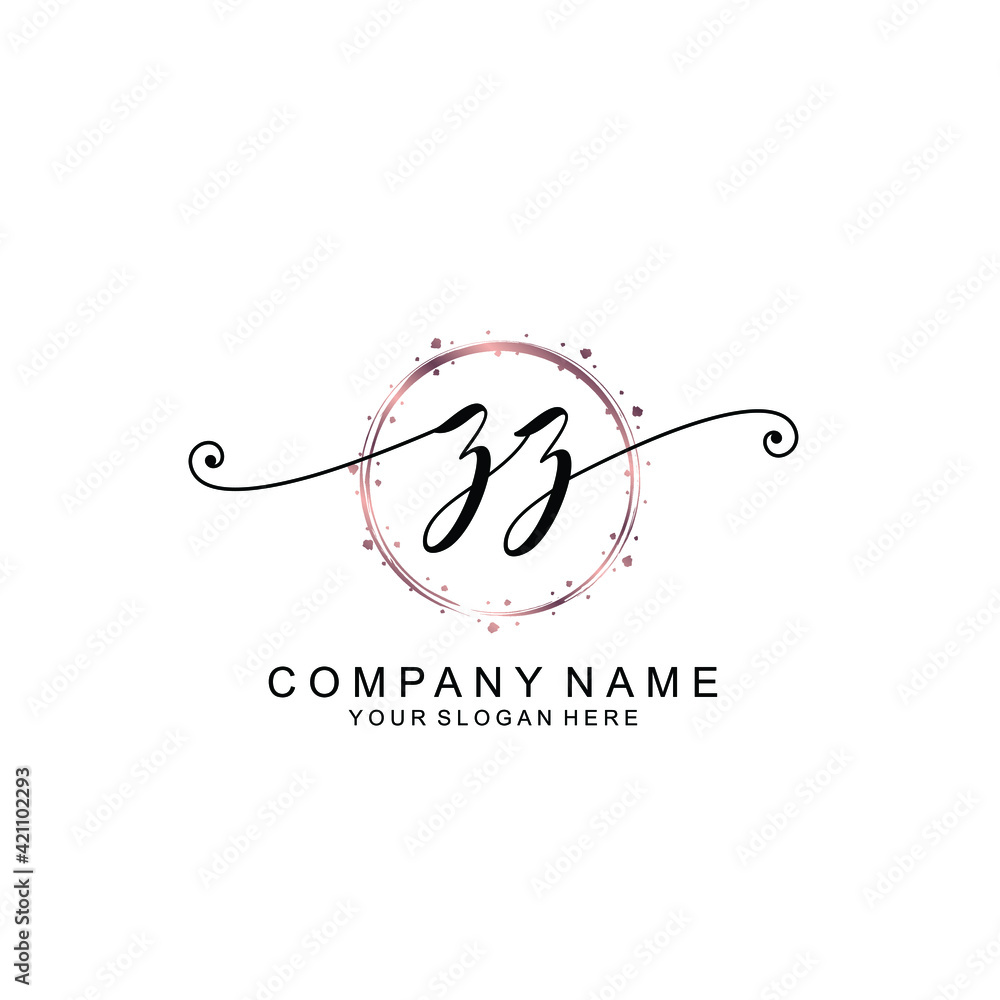 ZZ beautiful Initial handwriting logo template ZZ beautiful Initial handwriting logo template