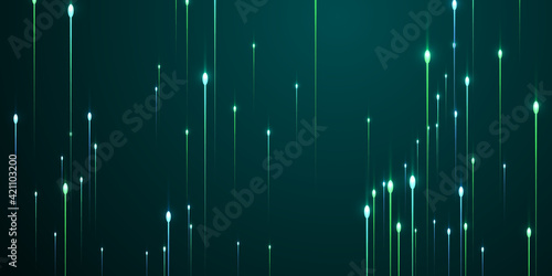 Abstract vertical line rays fiber optics vector.