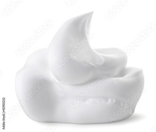 Shaving foam on a white background. Isolated photo