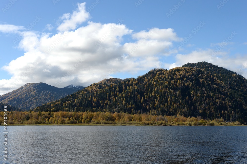 Autumn on Lake Teletskoye. Altai Republic. Western Siberia Autumn on Lake Teletskoye. Altai Republic. Western Siberia