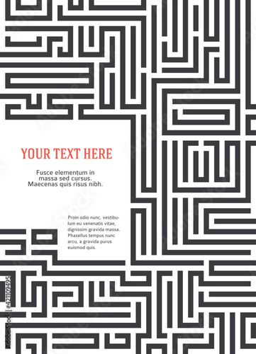 Abstract vector background design with maze mosaic texture. Good cover for book on psychology, creative problem solving, logical thinking, study of human relations