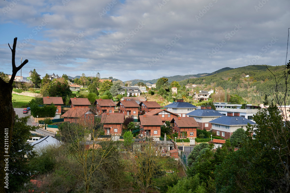 View of little houses in the residential area