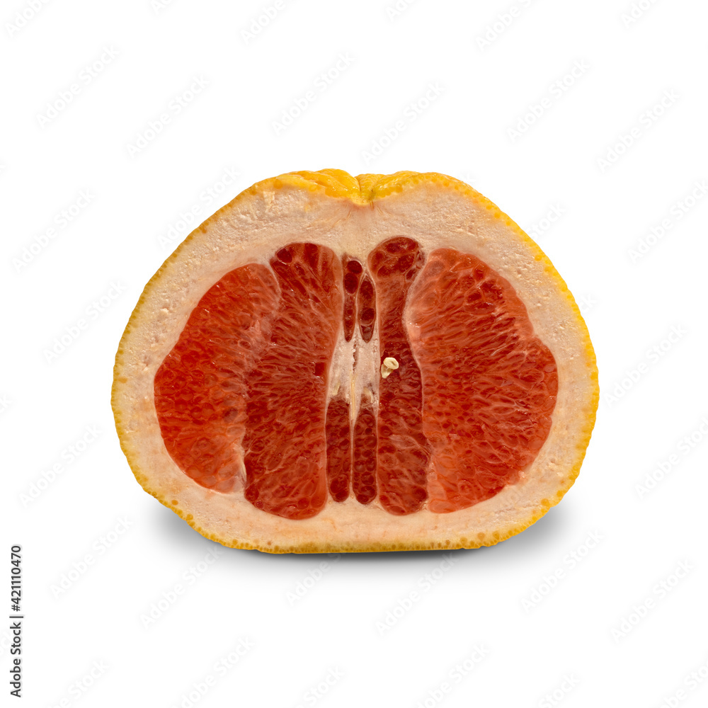 Half pomelo grapefruit isolated on white Half pomelo grapefruit isolated on white