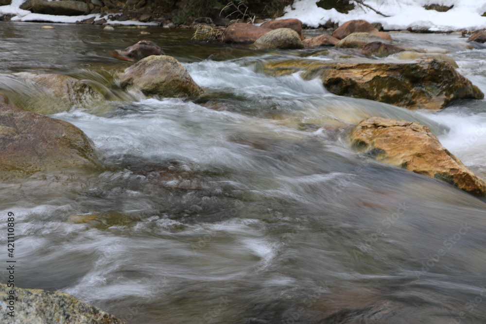 Fast flowing river water Fast flowing river water