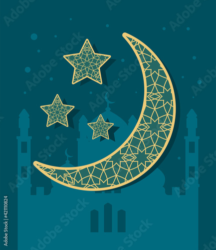 moon and tajmahal