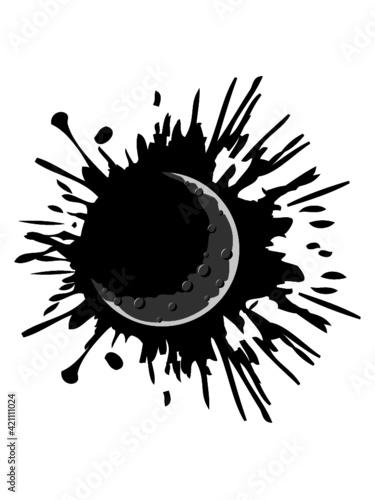 Farbklecks Mond Tropfen 