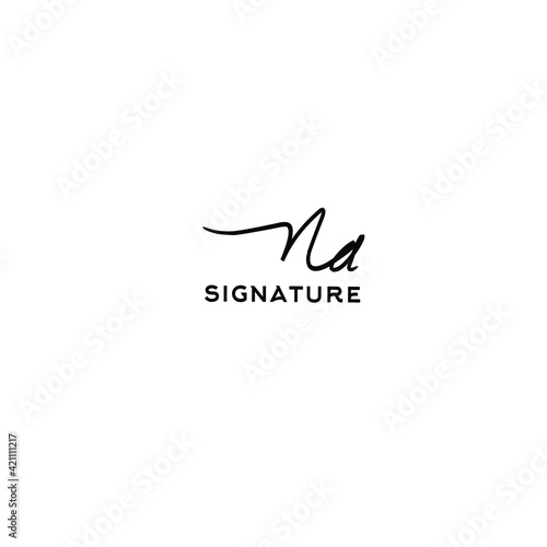 na signature design white isolated logo