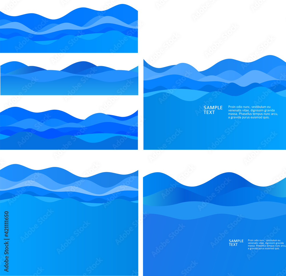 Freshness natural theme, a Fresh Water background of blue. Elements design seamless wave. Abstract wavy for overlaying background of page under meshedge of title front label. Vector illustration eps10