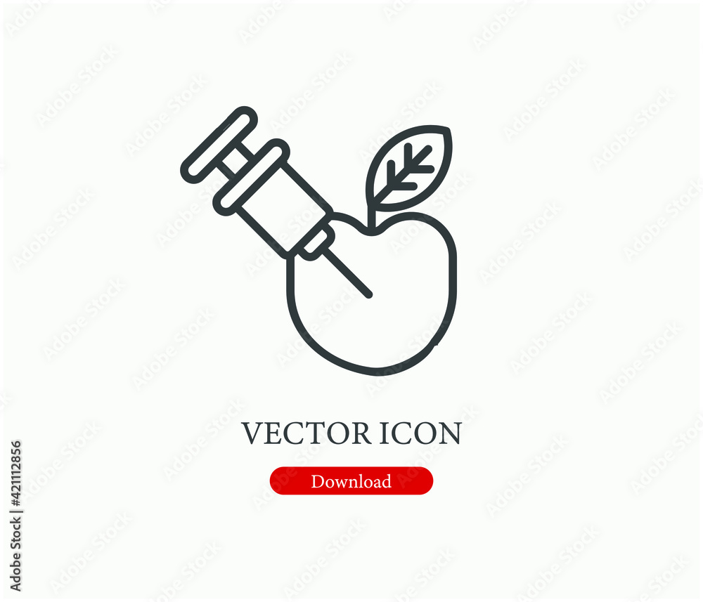 Gmo vector icon. Editable stroke. Linear style sign for use on web design and mobile apps, logo. Symbol illustration. Pixel vector graphics - Vector Gmo vector icon. Editable stroke. Linear style sign for use on web design and mobile apps, logo. Symbol illustration. Pixel vector graphics - Vector