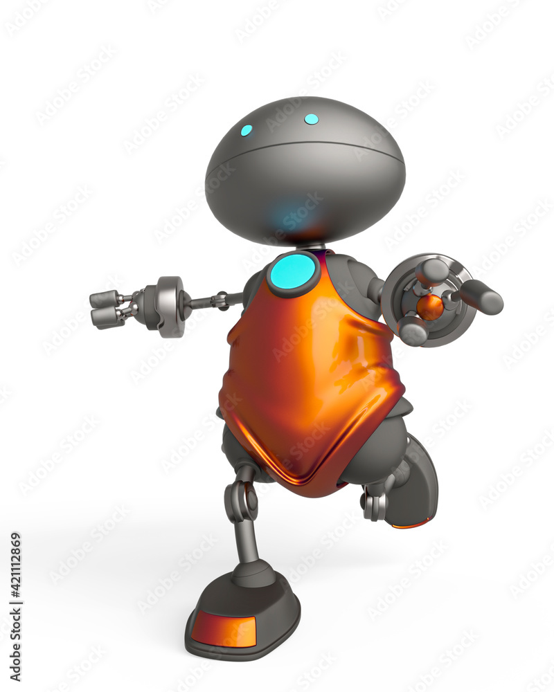 mini bot is running in white background close up view mini bot is running in white background close up view