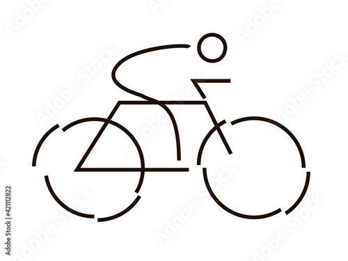 Contour bicycle logo. Vector line illustration for icons, web, apps, avatars, etc