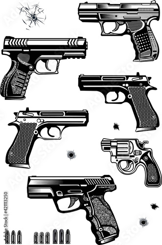 Guns: pistol and revolver