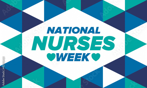 National Nurses Week. Thank you nurses. Medical and health care concept. Fighters against viruses and diseases. In honour of the doctors. Celebrated annual in United States. Vector illustration poster