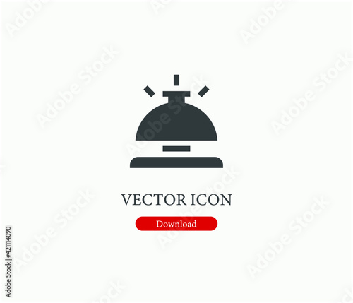 Reception bell vector icon.  Editable stroke. Linear style sign for use on web design and mobile apps, logo. Symbol illustration. Pixel vector graphics - Vector