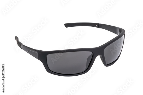 Mens black sunglasses isolated on white background