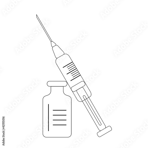 Silhouette Syringe and Vaccine Vial.