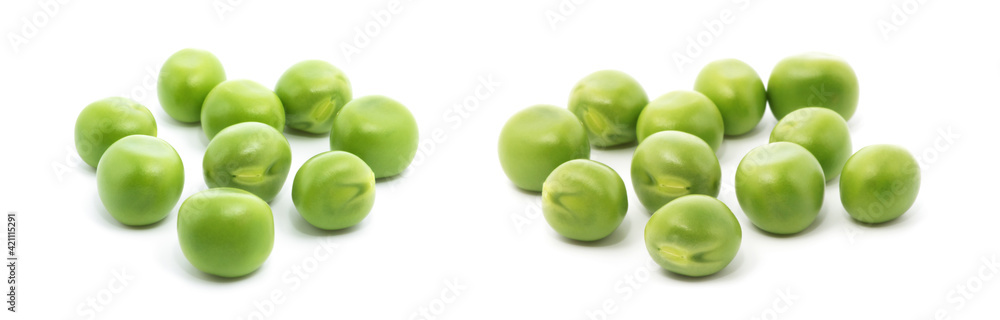 Green peas isolated on the white background Green peas isolated on the white background