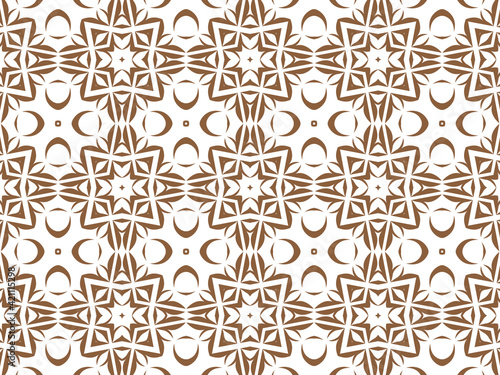 Wallpaper Geometric Seamless Ornament Abstract Pattern Brown and white, For print and Background. Geometric Tile Digital Paper.