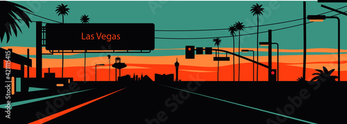 Las Vegas Nevada road vector illustration