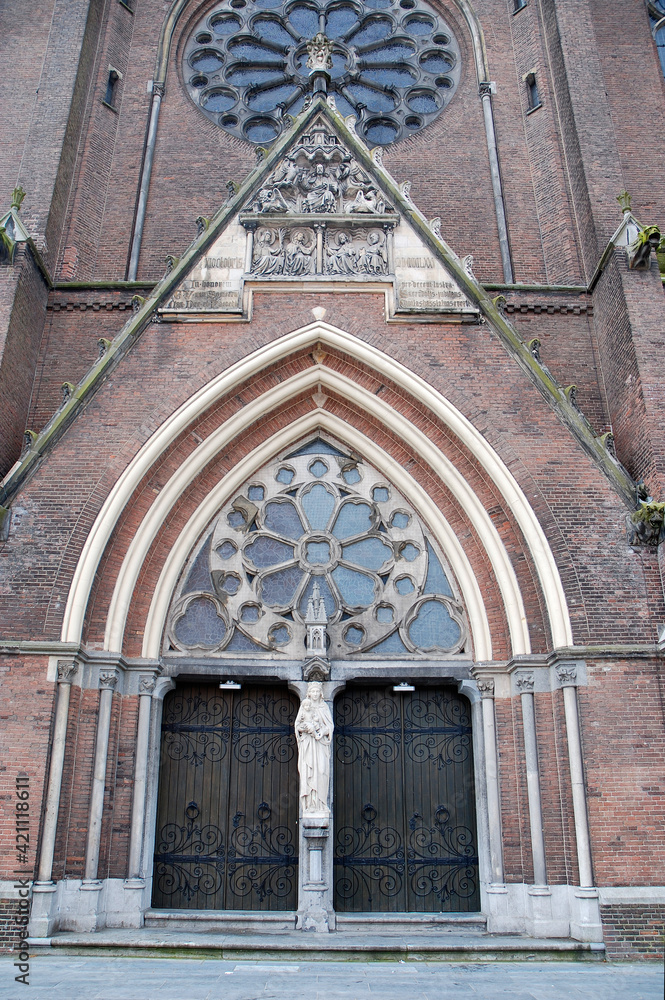 Portal and architecture of St Catharinakerk in Eindhoven, Netherlands
