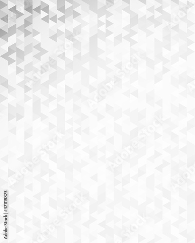 Modern triangles gray gradient background. Geometric mosaic style with random color saturation with imposition transparency for place message. Vector illustration EPS 10 for presentation template