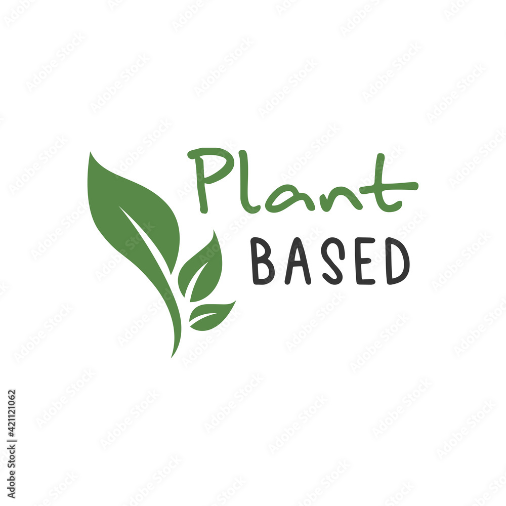 Plant based vegan badge eco icon. Suitable vegetarian symbol logo leaf plant sign. Plant based vegan badge eco icon. Suitable vegetarian symbol logo leaf plant sign.
