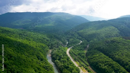 Beautiful view of the highway in the mountains