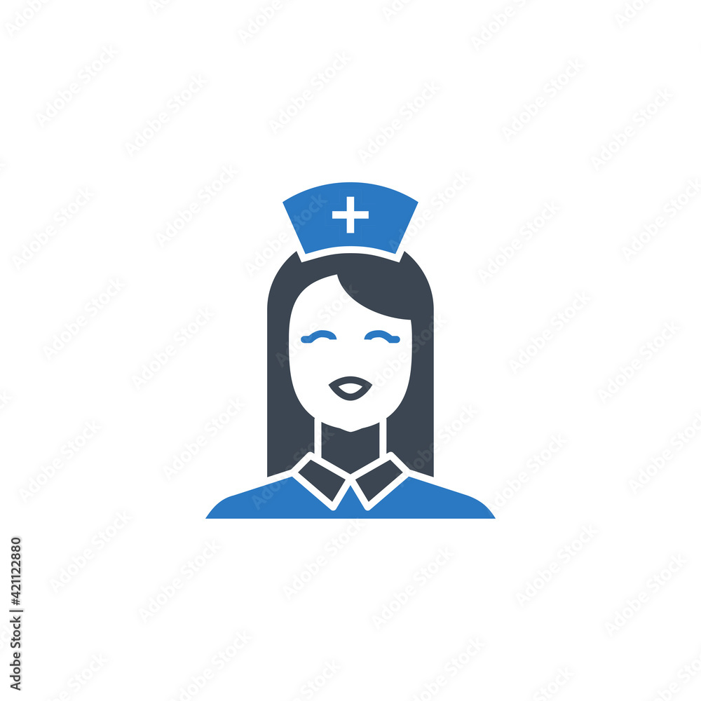 Nurse Glyph Related Vector Icon. Flat Icon Isolated on the White Background. Editable EPS file. Vector illustration.