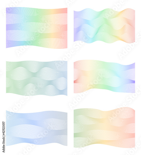 Design elements. Wave of many gray lines. Abstract wavy stripes on white background isolated. Creative line art. Vector illustration EPS 10. Colourful shiny waves with lines created using Blend Tool.