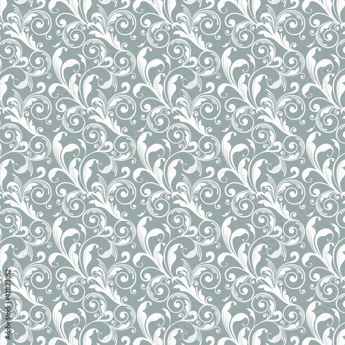 Illustration of a seamless background with a floral pattern © Olga Naidenova
