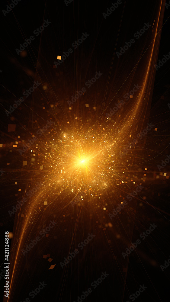 Obraz premium Abstract background, smooth multicolored lines on a black background.