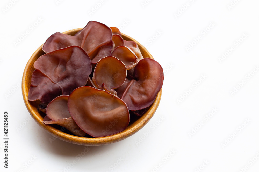 Black fungus mushroom on white. Black fungus mushroom on white.