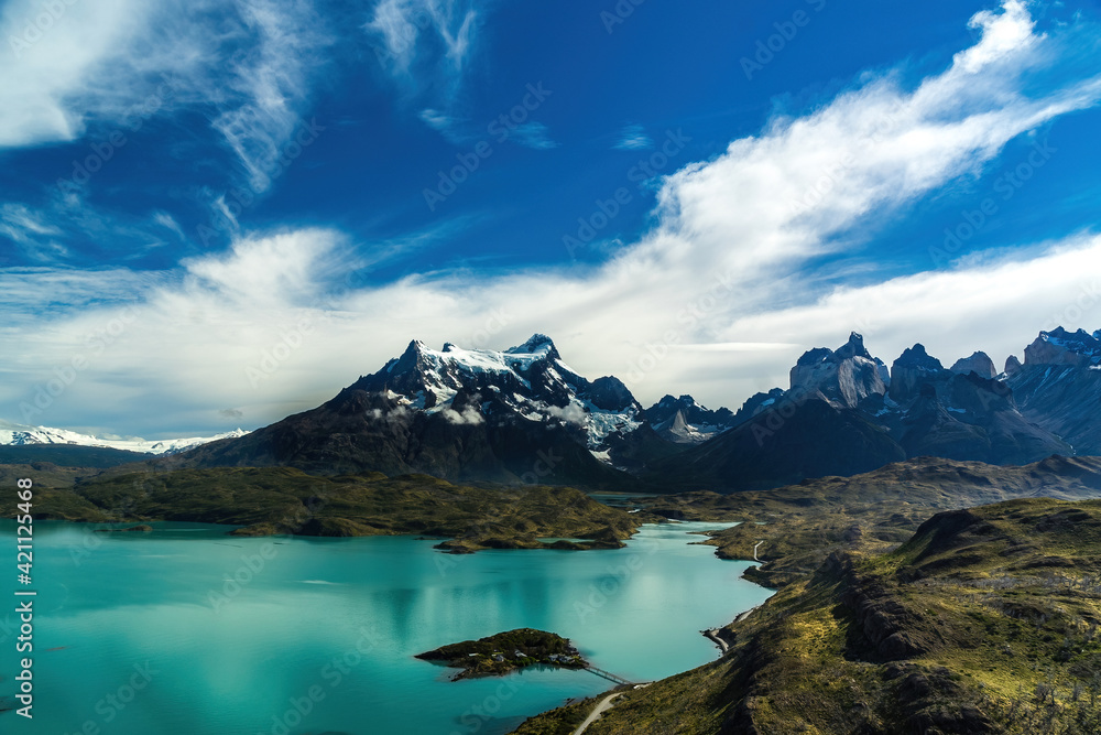 A lake in torre del paine park in chile