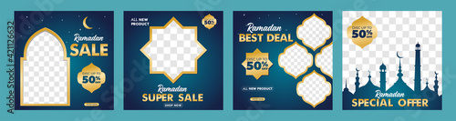 Ramadan Sale Modern social media post feed. Ramadan Sale creative vector social media post template collection. Perfect for social media post.