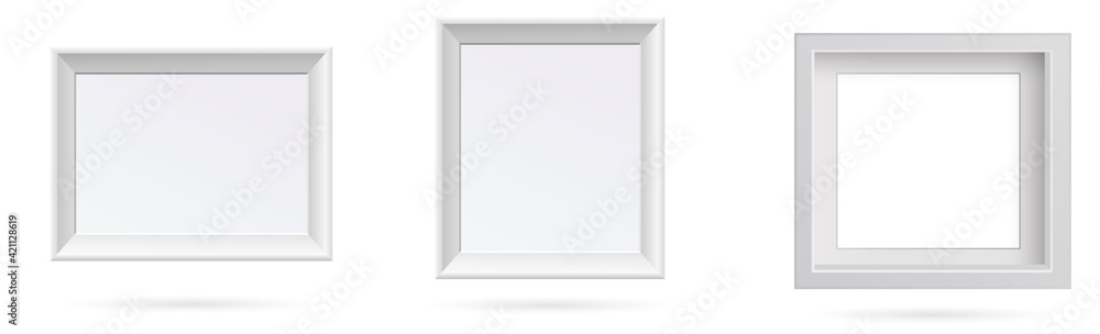 Presentation rectangular picture frame design element with shadow on ...